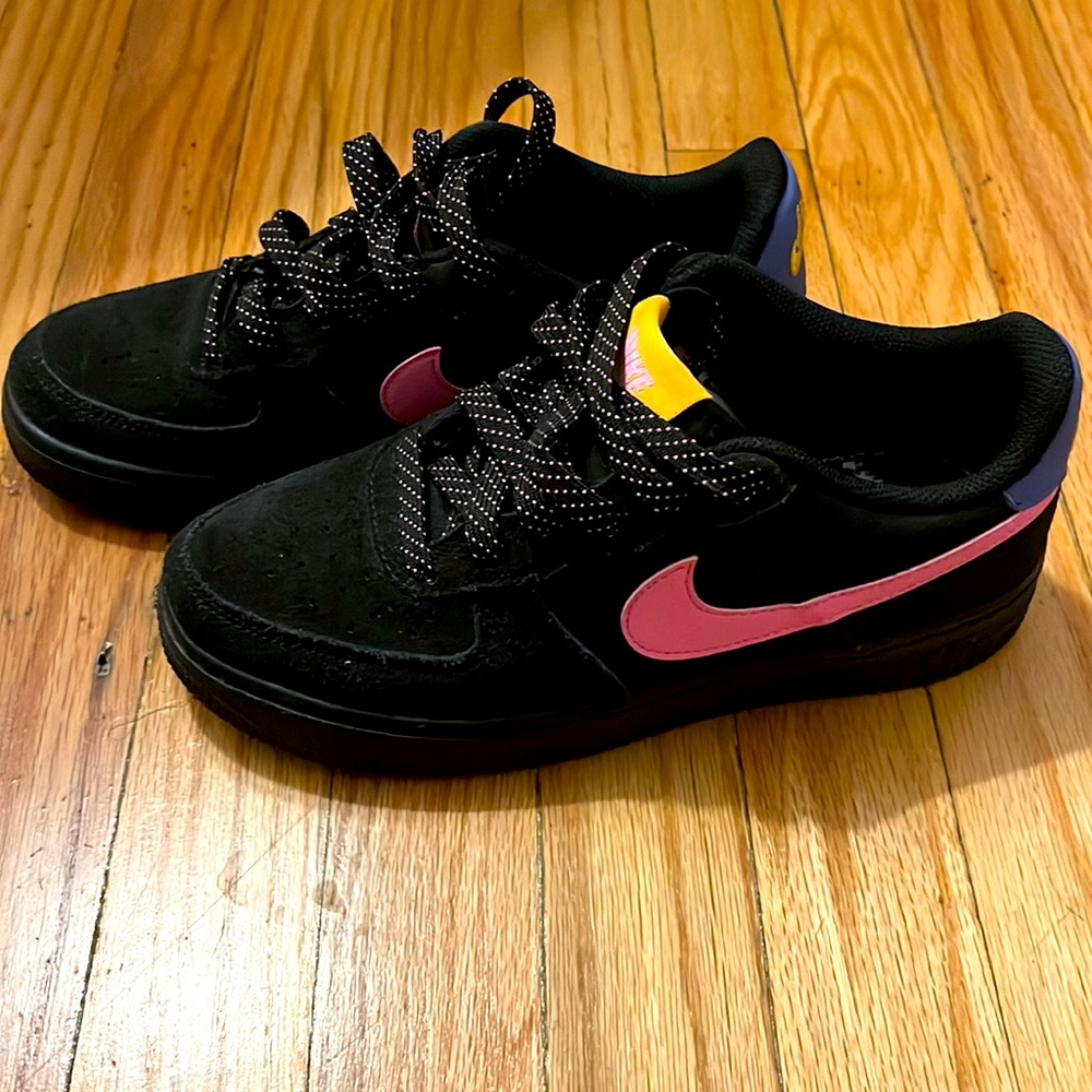 Nike Air Force 1 LV8 2 Big Kids' Shoes Black-Persian Violet-Pollen Rise